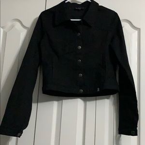 Sourpuss clothing crop black denim jacket